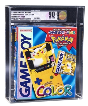1999 Nintendo Game Boy Color (USA) "Game Boy Color Yellow Pokemon Edition" Sealed Console & Video Game Bundle - VGA NM+/MT 90+